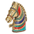 Brass Horse Face Statue Victory Head Idol Fengshui Vastu Figurine Sculpture