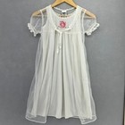 Vtg Disney Ariel The Little Mermaid White Lace Mesh Nightgown Kids Xs 1990s Rare