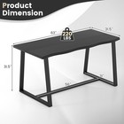 63  Large Dining Table For 4-6 People Farmhouse Kitchen Table W  Wavy Edge Black