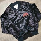 Vintage Fremont Hotel Casino Las Vegas Satin Bomber Jacket Mens Large Black Usa