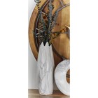 21  Marbled White Ceramic Vase With Angled Edge Opening