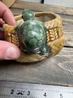 Vintage Fisherman   s Fortune Chinese Glazed Pottery Ceramic Planter Pot Turtles 