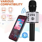 Wireless Bluetooth Handheld Karaoke Microphone Speaker Ktv Player Kids Mic Party