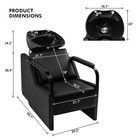 Black Barber Backwash Shampoo Chair Ceramic Bowl Sink Salon Spa Stylist Stations