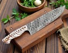 Custom Hand Made Forged Damascus Steel Chef Knife Pinecone Handle 2795