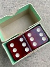 Pair Vtg Bakelite Large 78g Cherry Red Dice Jumbo Size Casino Gambling 1 25   