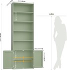 82  Tall Bookcase   Book Shelf 24  Wide Bookshelf W  Doors 7 Tier Bookcase W 