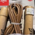 Everlast Leather Jump Rope Wood Handles Ball Bearings 9 5 Ft