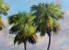 Tropical Florida Seascape Painting Wild Palms At The Beach  Artist Stan Prather