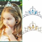 Kids Girls Crown Headband Tiara Princess Rhinestones Wedding Prom Crystal Child