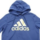 Adidas Hoodie Women s Blue Graphic Fleece Logo Pockets Long Sleeve Pullover