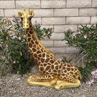 Vtg 1970   s Marwal Chalkware Giraffe Sculpture Hand Painted Mid Century 29   3 4 H