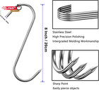 12 Pcs Stainless Steel Meat Hooks  8 Inch S Shaped For Hanging Bacon  Sausage  R