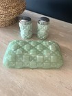 Westmoreland Green  Jadeite Milk Glass Salt And Pepper Shakers And Relish Tray