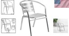 Weather Resistant Aluminum Stack Chair With Triple Slat Back For Elegance