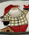 Vietri Old St Nick Square Platter Limited Edition Hand Painted Italy Christmas