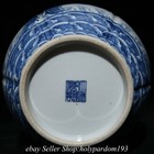 12 2  Qianlong Marked Chinese Blue White Porcelain Double Dragon Bottle Vase