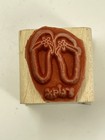 Vintage 2004 Stampin Up  Relax Sandals Tropical Vacation Wood Mount Rubber Stamp