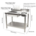 Breading Table Fried Food Prep Station Commercial Manual Station Stainless Steel