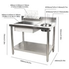 Stainless Steel Commercial Breading Table Manual Prep Station Chicken Fish Fried