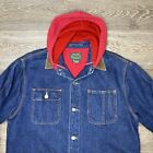 Vtg 90   s Ralph Lauren Polo Country Hoodie Denim Jacket Small Over Size  fits M 