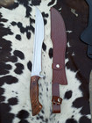 Custom Handmade Carbon Steel Full Tang Hunting Machete With Leather Sheath