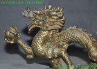 8 6 old Chinese Ancient Bronze Feng Shui Animal Dragon Loong Decoration Statue