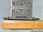 Pair 2 Antique Original Victorian Ornate Cast Iron 3 1 2  X 3 1 2  Door Hinges