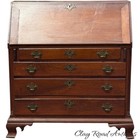 Antique 18th Century Walnut Chippendale Slant Lid Desk Ogee Bracket Feet 1780