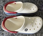 Crocs Crocband Clog Shoes White Blue Red Unisex Men s 6 Women s 8