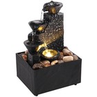 Tabletop Waterfall Fountain With Soft Lights Flowing Water Home Decor Ornaments
