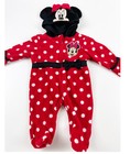 Disney Baby Minnie Mouse Outfit Bodysuit One Piece Hat Fleece Sze 0-3 Months Red