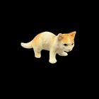 Vintage Ceramic Porcelain Kitty Cat Figurine Orange   White Mcm Kitschy As Is