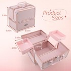 Makeup Train Case 2 Trays Makeup Box Organizer Portable Travel Makeup Case Lo   