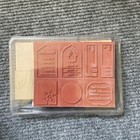 Stampin Up Tag Line Rubber Stamp Lot Vintage New Craft Handmade Wood Ink Block