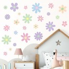 12 Sheets Daisy Wall Decals Flower Wall Stickers Grils Room Decor   Cute Pastel