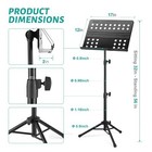 Portable Sheet Music Stand - Adjustable Folding Holder With Carrying Bag