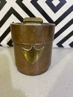 Unusual Antique Copper   Brass Lidded Cannister