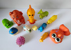 Vintage Rubber Squeak Toy Rattle Lot Elephant Chicken 1960-90s