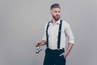 Mens Braces Suspenders Black Elastic Y Back Heavy Duty Biker Snowboard Trousers
