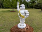 Cast Iron 7  Michelin Man Standing Waving Promotional Money Coin Bank