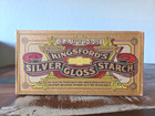 Vintage Kingsfords Silver Gloss Starch 1 Lb Cardboard Box Antique Laundry Sign