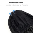Silk Lined Shower Cap For Women  Reusable  Waterproof  Adjustable Size  Black