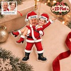 Personalized Couple Christmas Ornament  Custom Face Photo Santa Couple Ornament