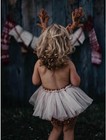Baby Girls Christmas Reindeer Tutu Romper Dress With Antler Headband 6 To 9 Mont