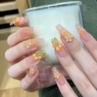 120 Pcs Long Coffin Nail Tips  Clear Half Matte Acrylic Full Cover Nail Tips