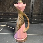 Vintage Mid Century Modern Pink Gold Ceramic Table Lamp Atomic 1950s Retro Decor