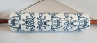 Delft Style Blue White Ceramic Rolling Pin  Wood Handles Hearts   Bells Pattern 