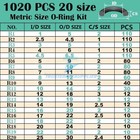 1020pcs O Ring Kit 20 Size Nitrile Rubber Oring Assortment Set For Car Auto Veh