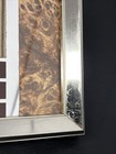 Vintage Reverse Painted Mirrored Picture Frame 1970s 11x9 Brown Silver